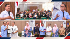 Suasana silaturahmi Gubernur NTB, Lalu Muhamad Iqbal dan Gubernur NTT, Emanuel Melkiades Laka Lena bersama ratusan relawan kemanusiaan NTB yang tergabung dalam KR-BNN NTB, di Pendopo Tengah Gubernur NTB, Sabtu (10/10/2026).