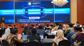 Suasana kegiatan Global Scholarship Summit (GSS) 2026 yang diselenggarakan Forum Beasiswa Indonesia atau Asosiasi Jaringan Beasiswa Indonesia (AJBI), di SMESCO Nareswara Hall, SME Tower, Jakarta, Kamis (15/10/2026).